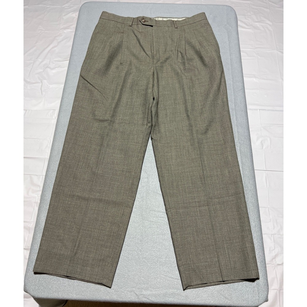 Roberto Villini Collezione Mens 37x29 Brown Wool Pleated Dress Pants Tunisia